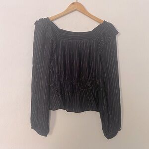Universal Thread Off- Shoulder Black Top Size M